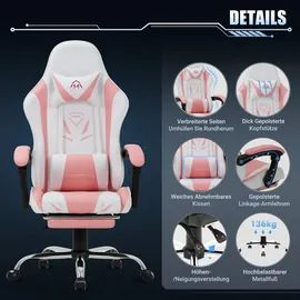 colamy Gaming-Stuhl Rosa PC