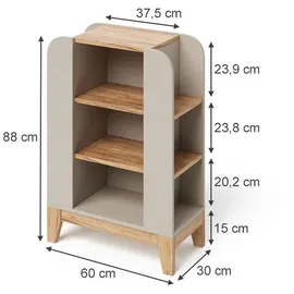 VitaliSpa Kinderregal Malia 60 x 88 cm Eiche silber