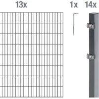 GAH Alberts Doppelstabmattenzaun Set 1,6 x 26 m anthrazit