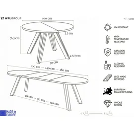 WFL GROUP Ravano Ø 100–180 cm braun