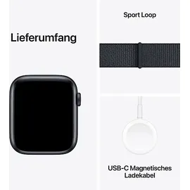 Apple Watch SE 2024 GPS 44 mm Aluminiumgehäuse Mitternacht, Sport Loop Tinte