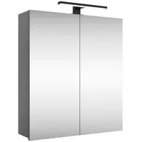 Planetmöbel Spiegelschrank Merkur, anthrazit, 60 cm, mit LED-Leuchte in