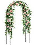ComfortXL Rosenbogen, Schwarz, Metall, 40x240x140 cm, Gartenzubehör, Gartendeko