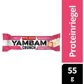 Body Attack YamBam Crunch Himbeere-Vanille weiße Schokolade Riegel 15 x 55 g