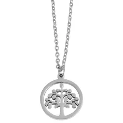 Kette mit Anhänger ADELIA ́S, silber, baum, Halsketten, Damen, unbekannt, Edelstahl
