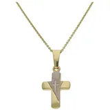 JuwelmaLux Kreuzanhänger JuwelmaLux Anhänger 585 Gold- und Weißgold Kreuz JL14-02-0035 (1-tlg) silberfarben