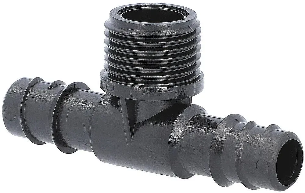 T-Stück für Verlegerohr DN15(1/2'') mit Mittelabgang DN15(1/2'')AG, VPE = 2 Stück