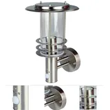 Grafner Außenwandleuchte Edelstahl 34,5 cm inkl. Bewegungsmelder silber/weiß