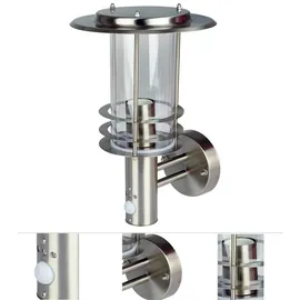 Grafner Außenwandleuchte Edelstahl 34,5 cm inkl. Bewegungsmelder silber/weiß