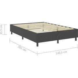vidaXL Boxspringbett Dunkelgrau Stoff 140x200 cm