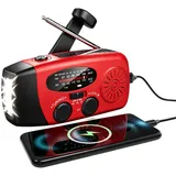 Ouitble Notfall-Solarradio Solar Kurbelradio mit LED-Taschenlampe, AM/FM/NOAA Handkurbel Notfallradio mit 1200mAh Powerbank für Wandern Outdoor Camping