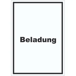 Beladung Aufkleber mit Text Transport Fracht hochkant A1 (594x841mm)