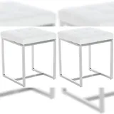 CLP Sitzhocker Barci Kunstleder 2er Set 40 x 45 x 40 cm Weiß
