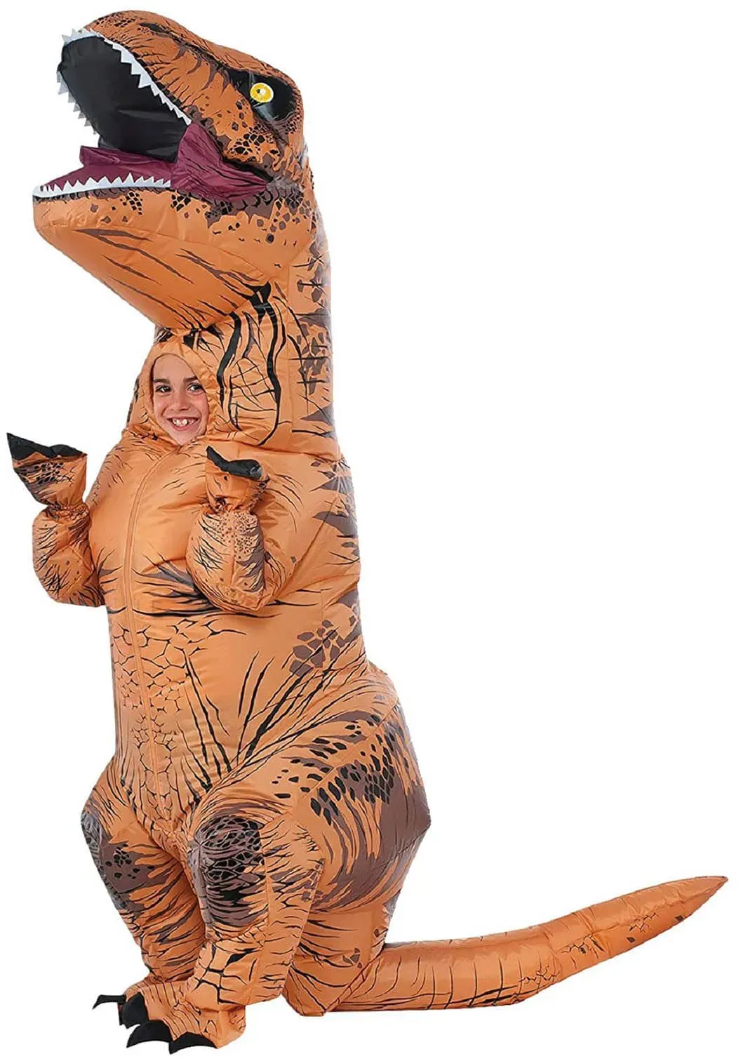 AirSuit® Aufblasbares XXL T-Rex Kostüm für Kinder | Größe 120 bis 150cm | Dinosaurier Kostüm | Aus strapazierfähigem Polyester - Angenehm zu tragen | Inklusive Aufblassystem | OriginalCup®.