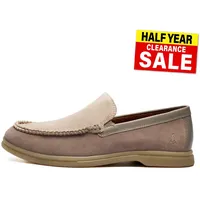 Hush Puppies Leon Herren Wildleder Leder Slip-on Schuhe Freizeit Loafer Grau