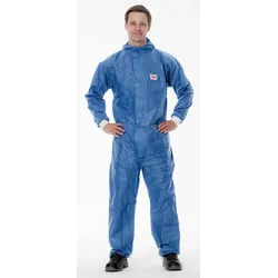 3M 4530 Schutzanzug, blau+weiss, Typ 5/6, Grösse XXL, Material SMMS fusselarm, atmungsaktiv, antistatisch, flammhemmend, gestrickte Armbündchen