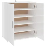 vidaXL Schuhschrank 5 Ablagen Wand Schuhkommode Schuhregal Schuhablage Schuhaufbewahrung Schuhständer Schuhorganizer Hochglanz-Weiß 60x35x70cm Holzwerkstoff