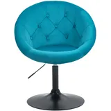 Svita Havanna Sessel Lounge Clubsessel Barhocker Drehsessel Retro Samt Petrol