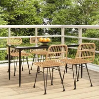 VidaXL 5-tlg. Garten-Essgruppe Poly Rattan