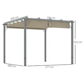 Outsunny Pergola 2,99 x 2,96 m Grau