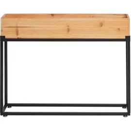 Mendler Hochbeet HWC-L32, Pflanzkasten Blumenkasten Gemüsebeet, Holz-Stahl 62x80x16cm ~ Gestell schwarz, naturfarben