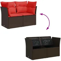 vidaXL Gartensofa 2-Sitzer Loungesofa braun