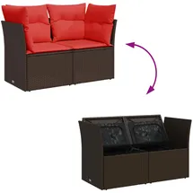 vidaXL Gartensofa 2-Sitzer Loungesofa braun
