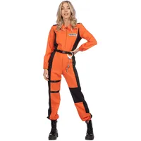 WILBERS & WILBERS 4702 - Gefängnis Overall für Damen, Einteiler, orange, Kostüm Häftling für Karneval, Mottoparty