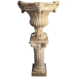 JVmoebel Dekovase XXL Vase Tisch Dekoration Deko Vasen Antik Stil Figur Kelch Rom, Made in Europa beige