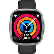 knauermann Neo 2 Eckig 42 mm Schwarz Lederarmband Schwarz