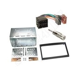 Autoradio 1-DIN Einbaurahmen Radioblende+Adapterkabel Einbauset für Fiat Scud...