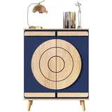 Okwish Schuhschrank 76 x 98,5 x 37 cm geschlossen / Blau
