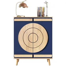 Okwish Schuhschrank 76 x 98,5 x 37 cm geschlossen / Blau