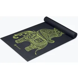 GAIAM YOGAMATTE TRIBAL WISDOM 6MM PREMIUM, schwarz/grün, ONE SIZE