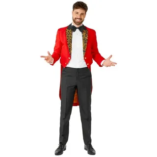 SuitMeister Partyanzug SuitMeister Circus Kostüm Anzug - Karneval Zirkus, Zirkusdirektor Anzug in auffälligen Farben rot S