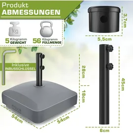 tillvex Schirmständer Granit, Kunststoff, Metall 37 Liter Silber