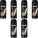 Axe Bodyspray Africa 6x 150ml Deospray Deodorant Männerdeo Deo für Herren Männer Men Body Spray ohne Aluminium (6 Produkte)