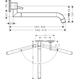 Hansgrohe Axor Uno 2 Einhebel-Küchenmischer Unterputz Gold