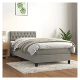 vidaXL Boxspringbett mit Matratze Hellgrau 90x200 cm Samt