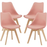 [en.casa] 4x Esszimmerstuhl Bürostuhl Küchenstuhl Stuhl Stuhlset Stühle Rosé
