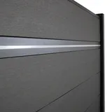 inosar LED Leiste für WPC Sichtschutzzaun Kaplan Modern Solar robust Neutralweiß mit Alu Abdeckung 1,84 m x 20 cm x 2 cm