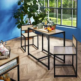 Tectake tectake® Sitzgruppe, 3-teilig, Industrial Style, mit höhenverstellbaren Kunststofffüßen