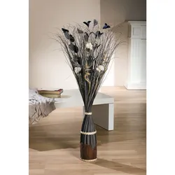 Dekobündel Naturdeko 100cm Trockenblumen Strohblumen Kunst Blumen Blüten Gräser