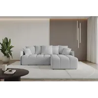 Altdecor Ecksofa mit Schlaffunktion und Bettkasten LONLI-L 251x189x68 Hellgrau