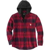 CARHARTT Flannel-Fleece Kapuzenhemd Rot S