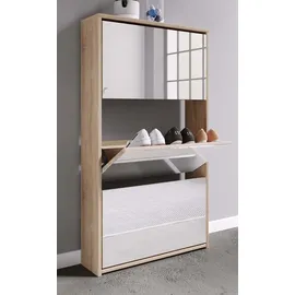 VCM Stido XL 100 x 80 x 35 cm Honigeiche/Weiß mit Spiegel