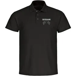 multifanshop Poloshirt - Deutschland - Herzschlag - Druck weiß - Polo