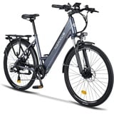 nakxus 26M208 E-Bike, Elektrofahrrad 26'' Trekkingrad E-Cityrad mit 36V 12,5Ah Lithium-Akku für Lange Reichweite bis 100KM, 250W Motor, EU-konform... - Schwarz