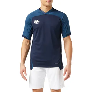 Canterbury Herren Vapodri Evader Hooped Jersey | Technology Pro Athletic Fit Durable Technisches Rugby-Trikot, Navy, XL EU