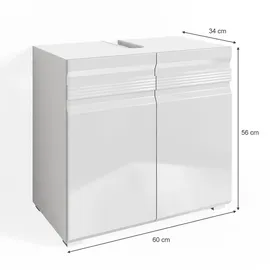 Vicco Waschbeckenunterschrank 60 x 56 cm Weiß Hochglanz